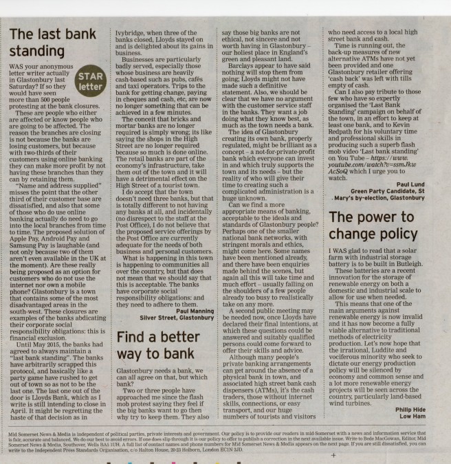 Banks Letters CSG 21st January 2016