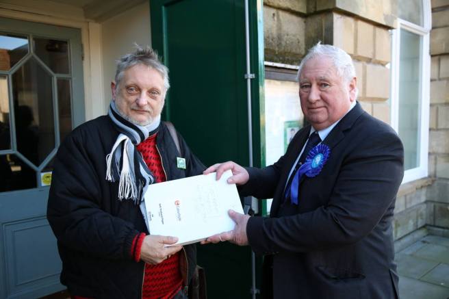 Petition handed to County Cllr Terry Napper