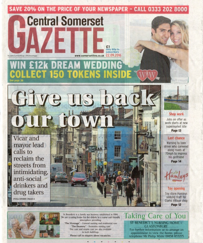 Give us back our town front page CSG 22nd September 2016